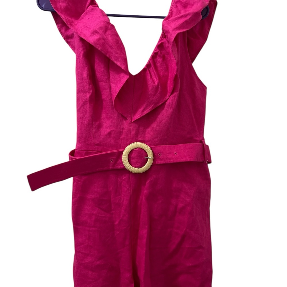 Mango Pink Linen Ruffled romper - Picture 5 of 6
